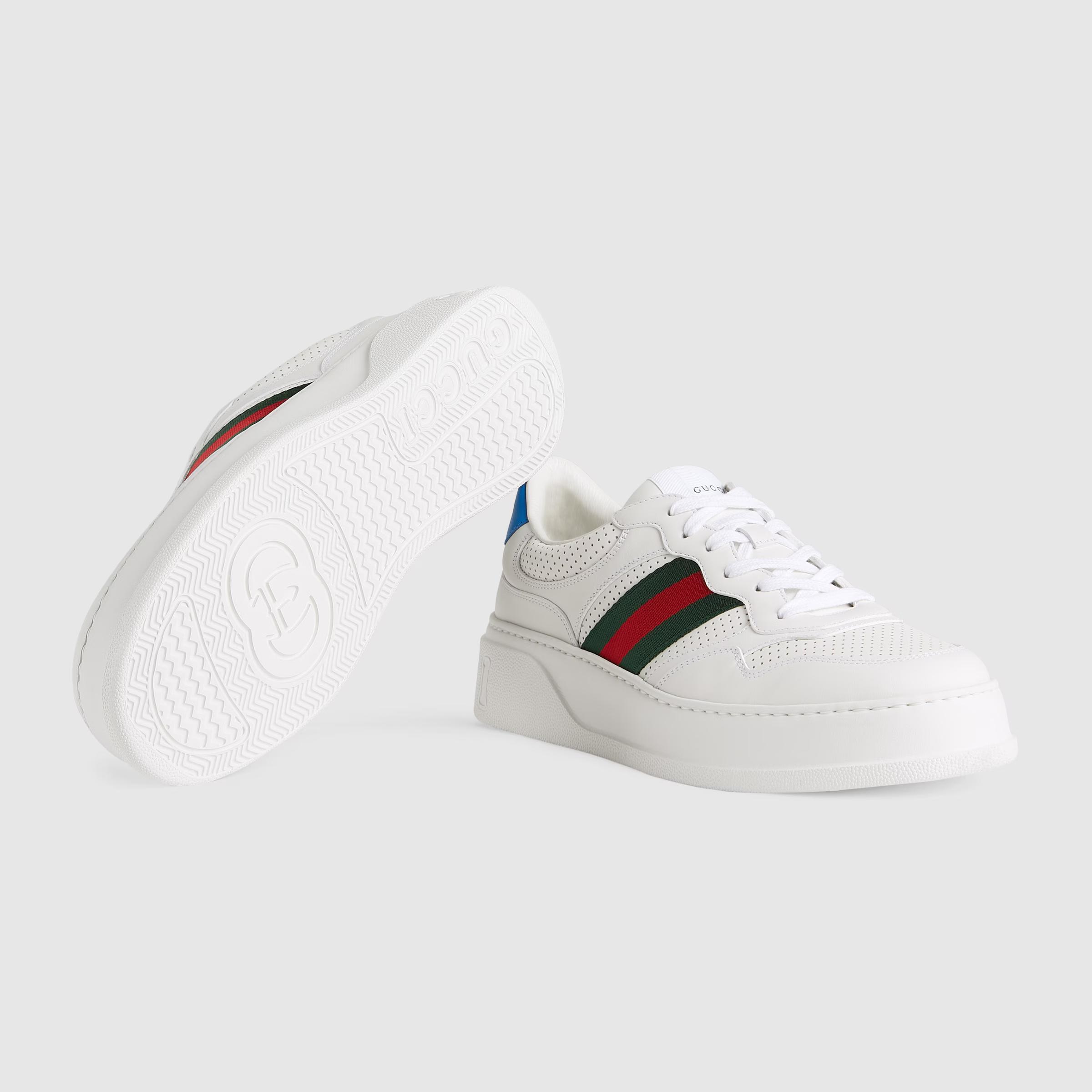 Giày Gucci Sneaker With Web Nam Trắng