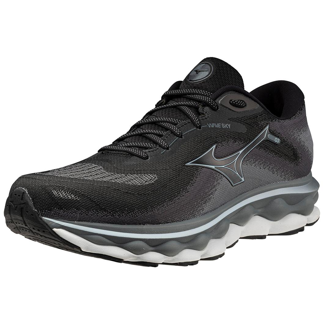 Giày Mizuno Wave Sky 7 Running Nam Xám Đen