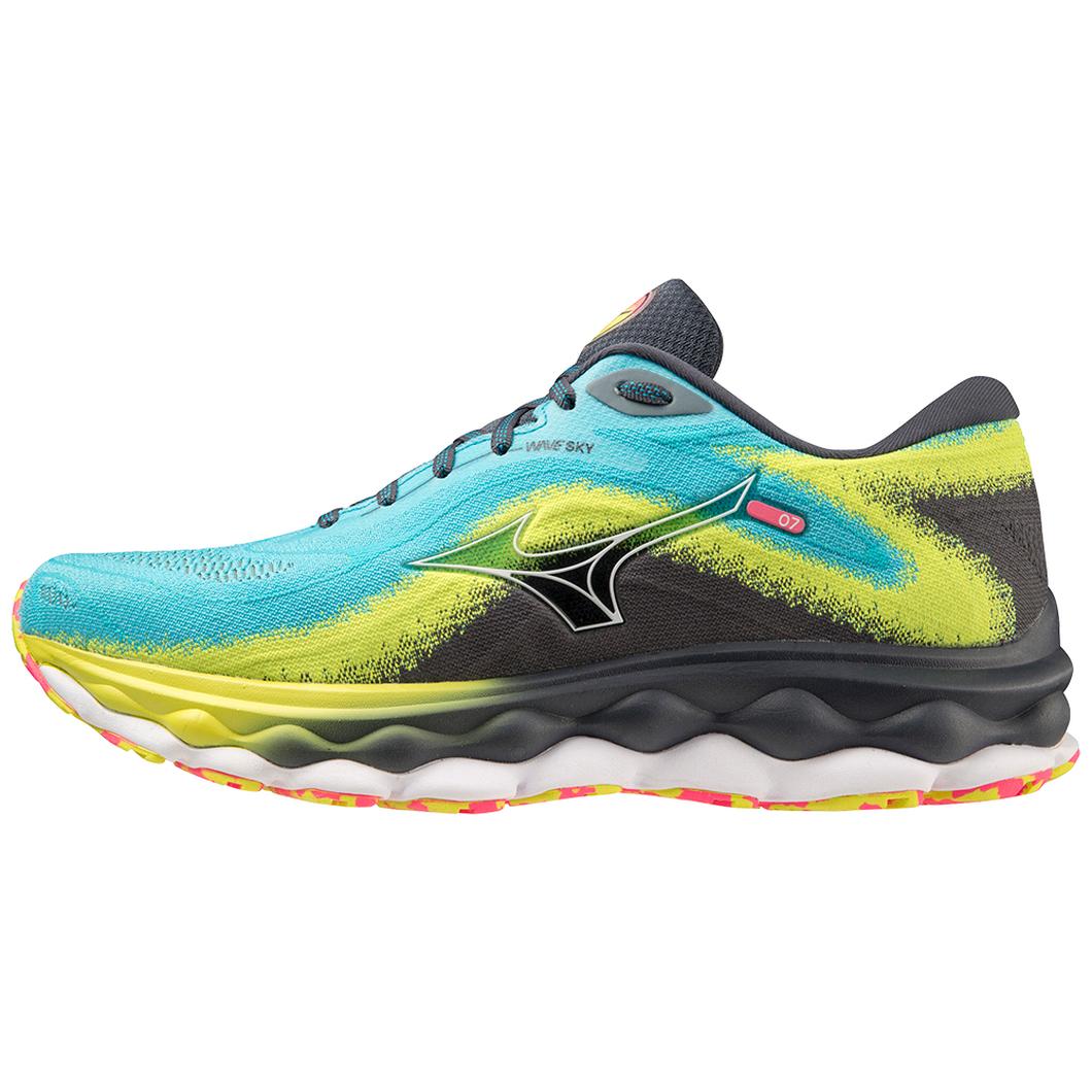 Giày Mizuno Wave Sky 7 Running Nam Xanh Vàng