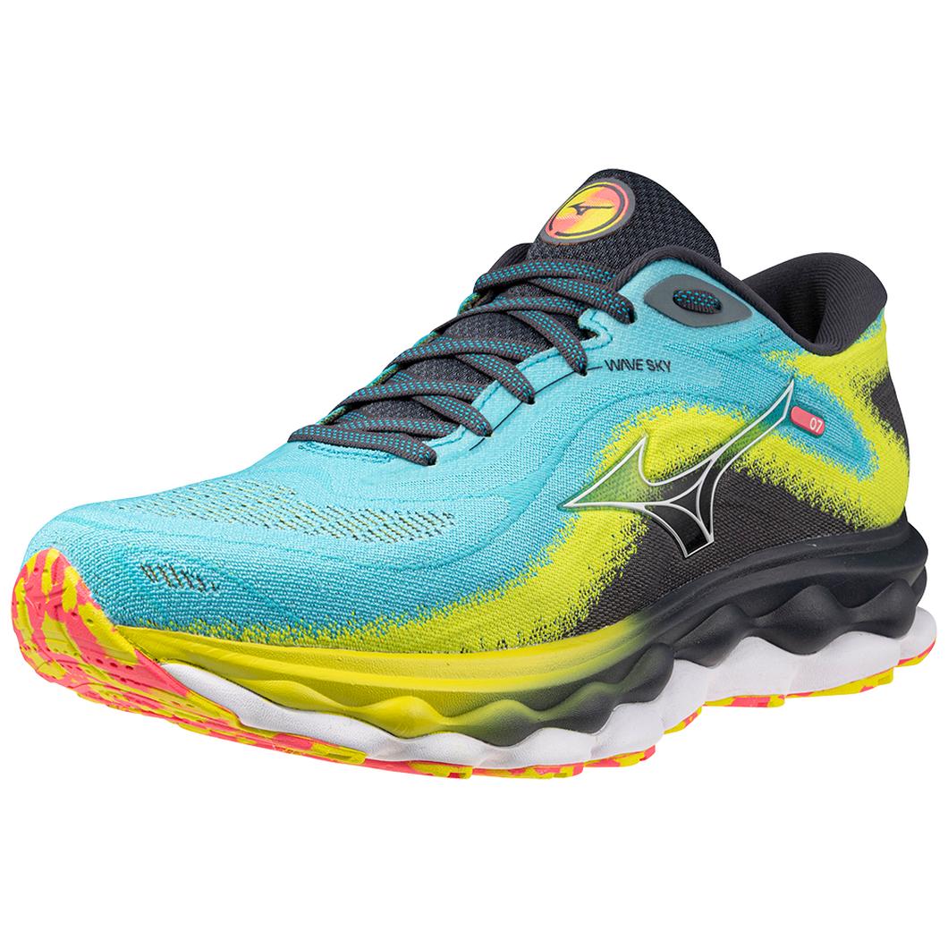 Giày Mizuno Wave Sky 7 Running Nam Xanh Vàng