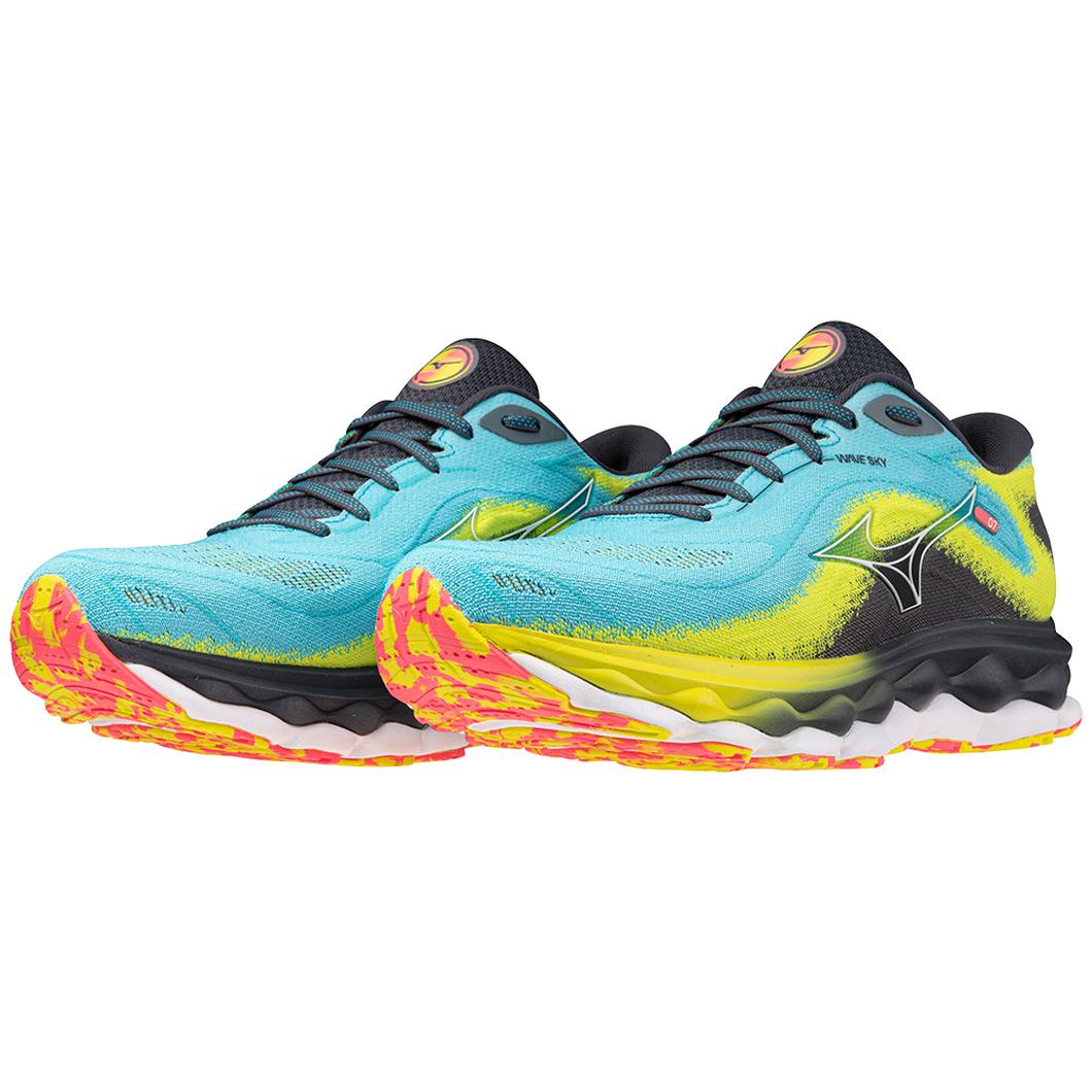 Giày Mizuno Wave Sky 7 Running Nam Xanh Vàng