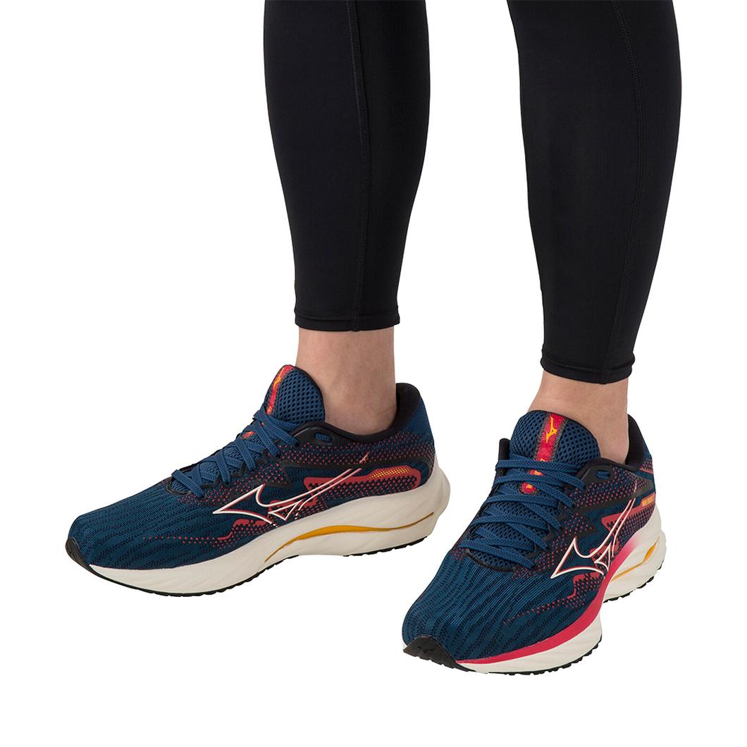 Giày Mizuno Wave Rider 27 Running Nam Navy Đỏ