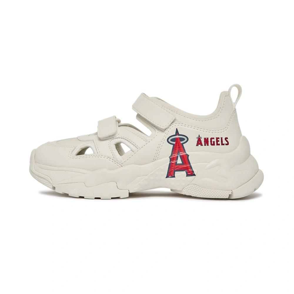 Dép MLB Big Ball Chunky Mask LA Angels Ivory Trắng Chữ