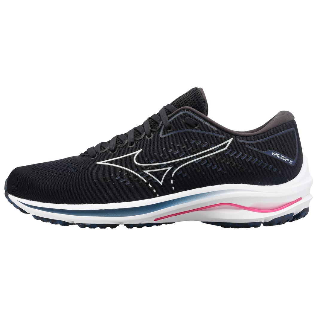 Giày Mizuno Project Zero Wave Rider 25 Running Nam Đen Trắng