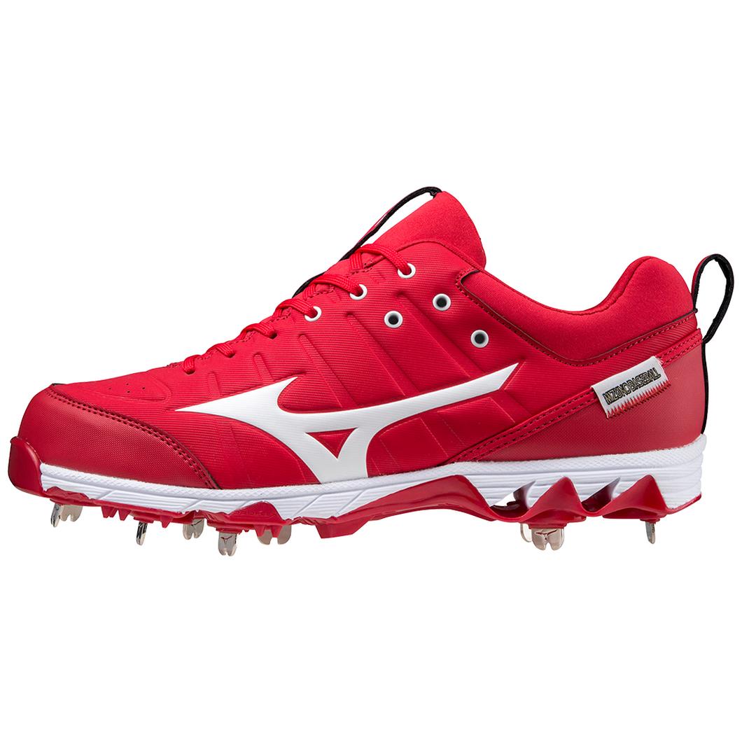 Giày Mizuno 9-Spike® Ambition 2 Low Metal Baseball Cleat Nam Đỏ Trắng