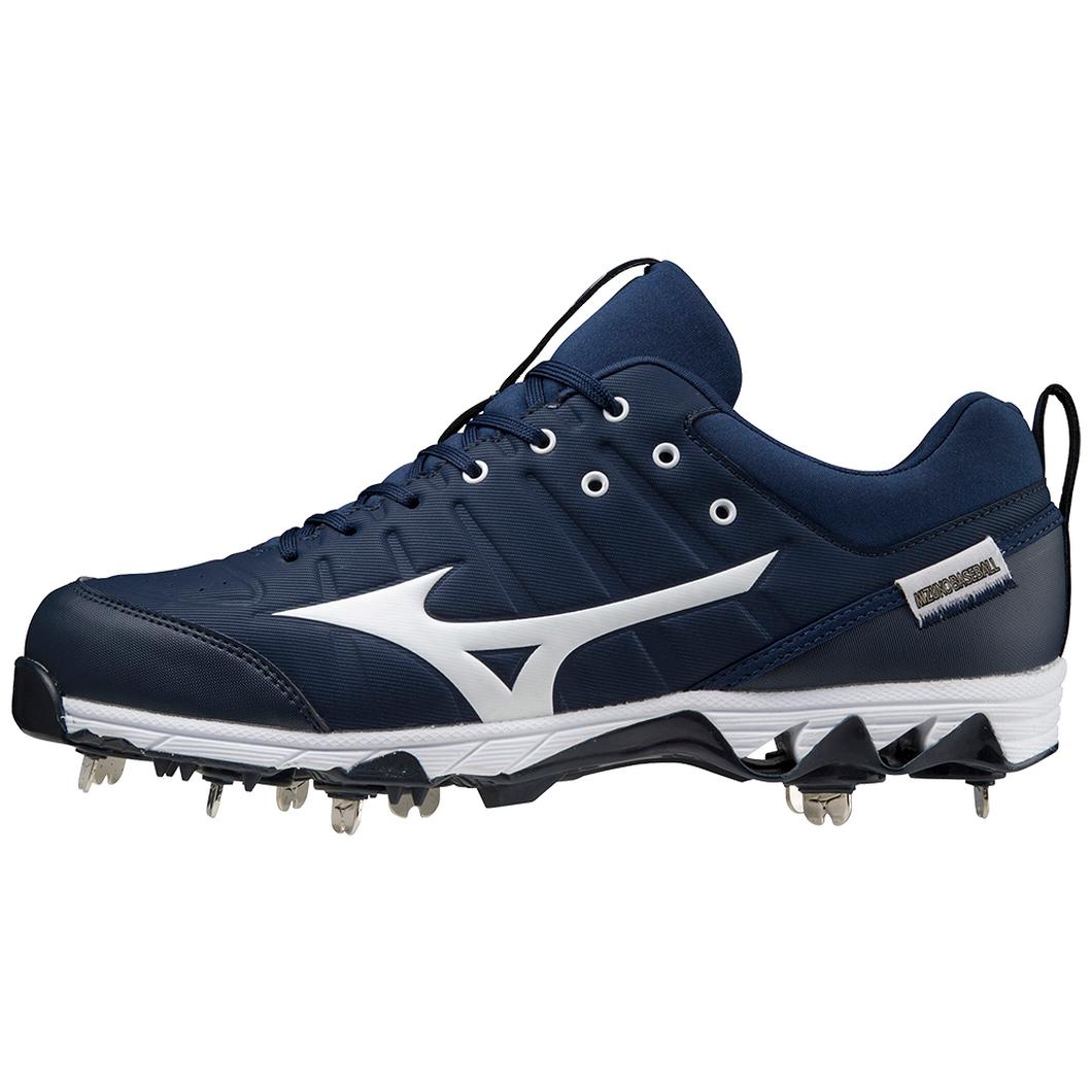 Giày Mizuno 9-Spike® Ambition 2 Low Metal Baseball Cleat Nam Xanh Navy Trắng