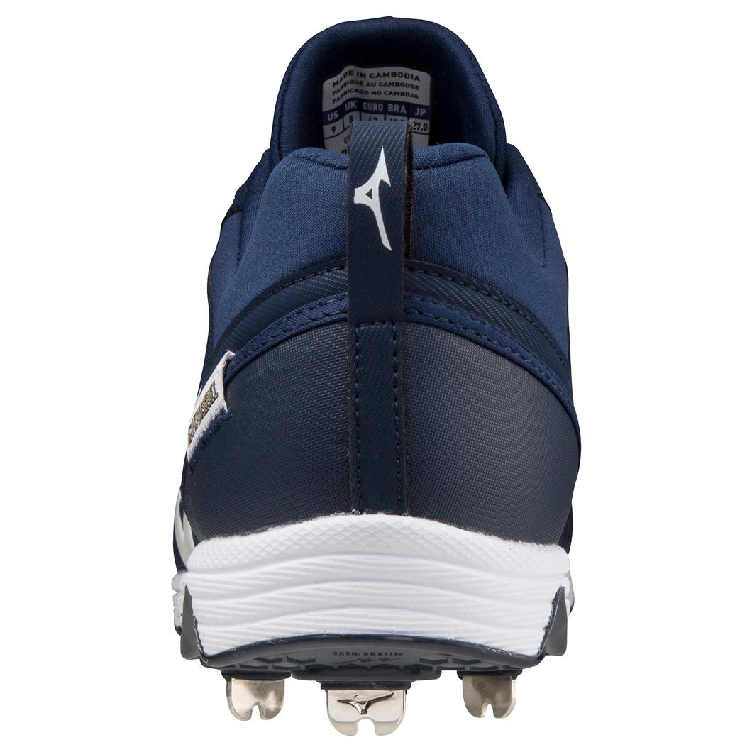 Giày Mizuno 9-Spike® Ambition 2 Low Metal Baseball Cleat Nam Xanh Navy Trắng