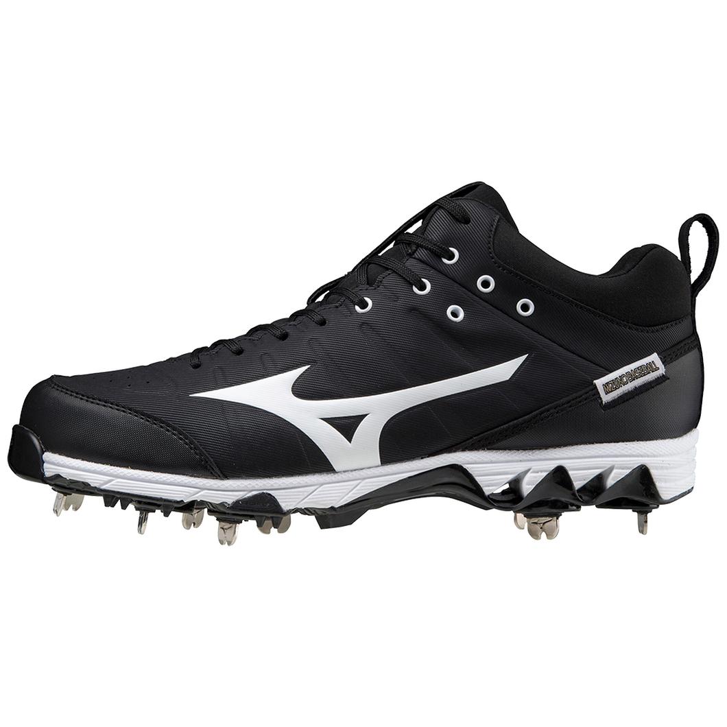 Giày Mizuno 9-Spike® Ambition 2 Mid Metal Baseball Cleat Nam Đen Trắng