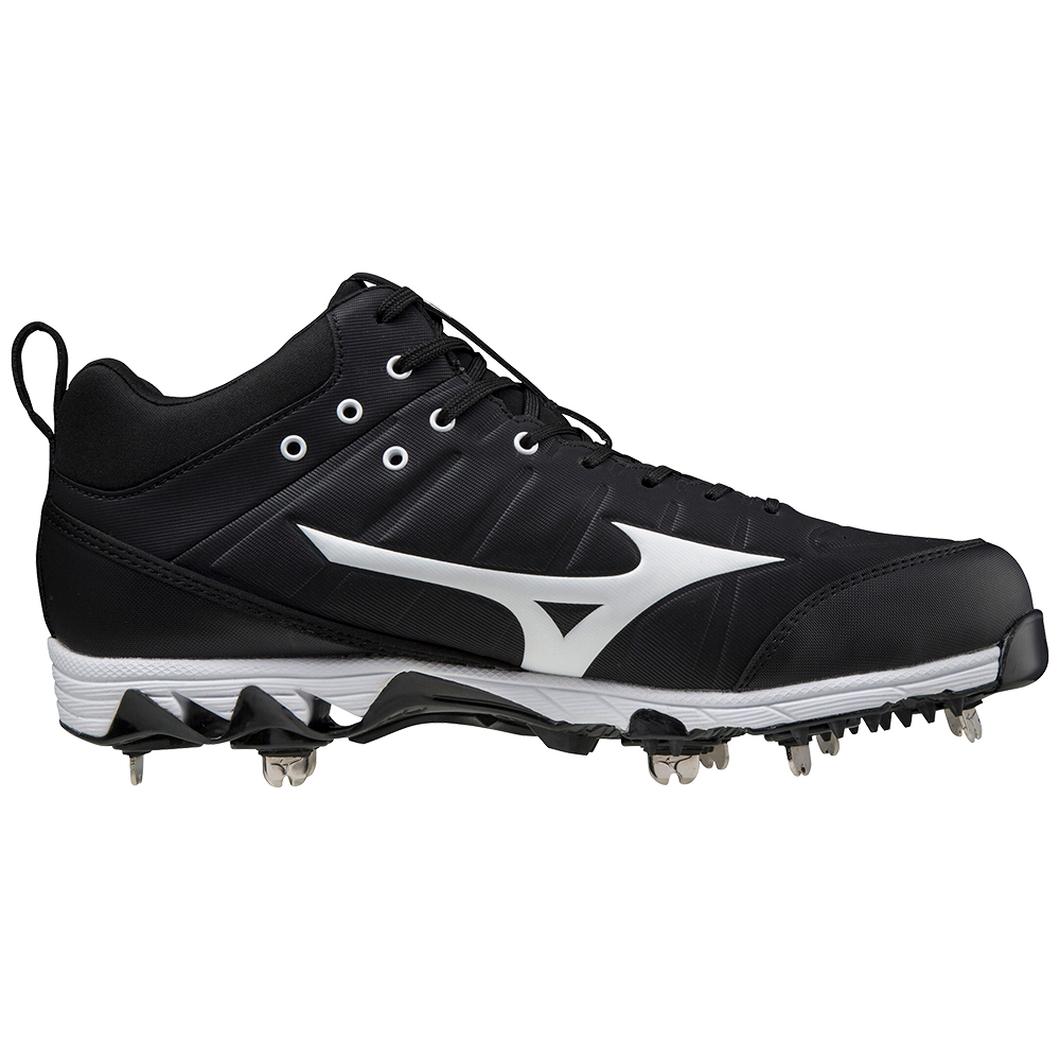 Giày Mizuno 9-Spike® Ambition 2 Mid Metal Baseball Cleat Nam Đen Trắng