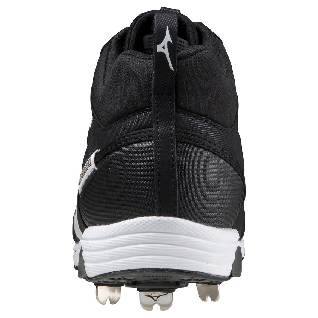 Giày Mizuno 9-Spike® Ambition 2 Mid Metal Baseball Cleat Nam Đen Trắng