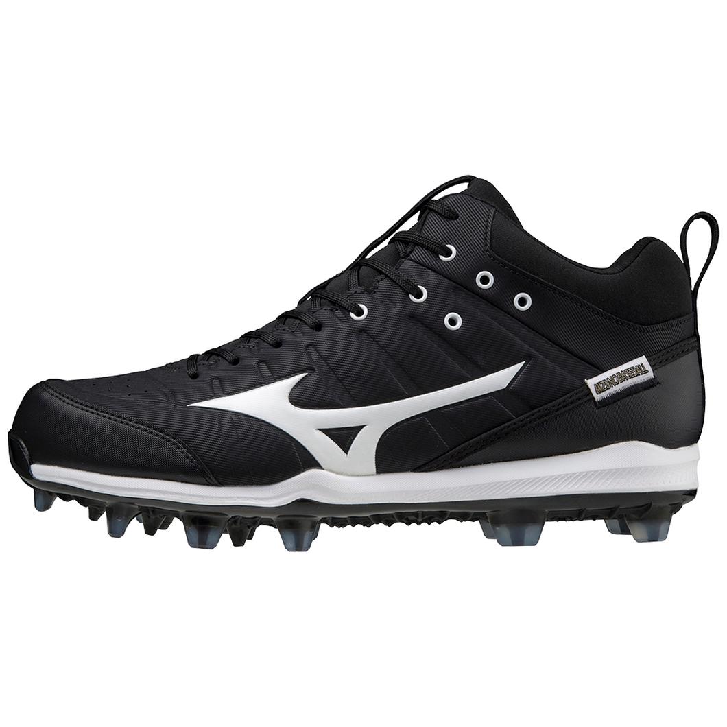 Giày Mizuno Ambition 2 TPU Mid Molded Baseball Cleat Nam Đen Trắng