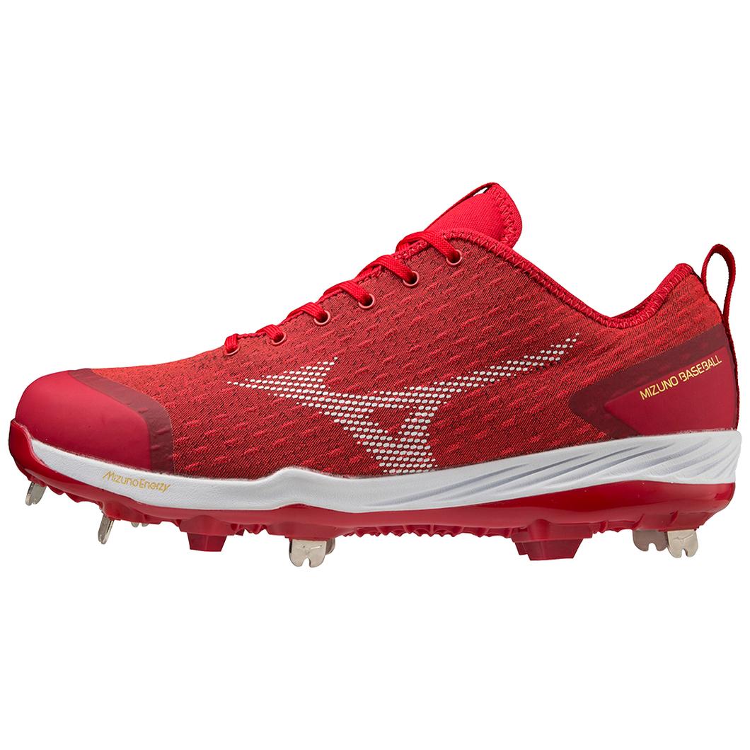 Giày Mizuno Dominant 4 Low Metal Baseball Cleat Nam Đỏ Trắng