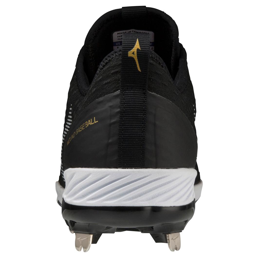 Giày Mizuno Dominant 4 Low Metal Baseball Cleat Nam Đen Trắng