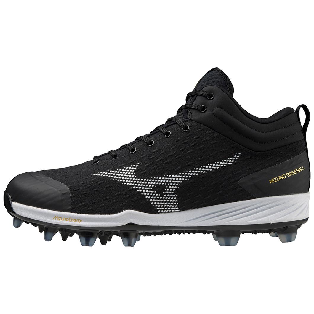 Giày Mizuno Dominant 4 Mid TPU Molded Baseball Cleat Nam Đen Trắng