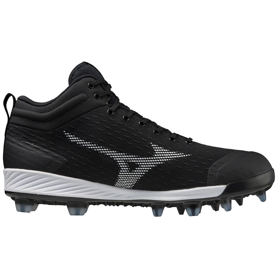 Giày Mizuno Dominant 4 Mid TPU Molded Baseball Cleat Nam Đen Trắng