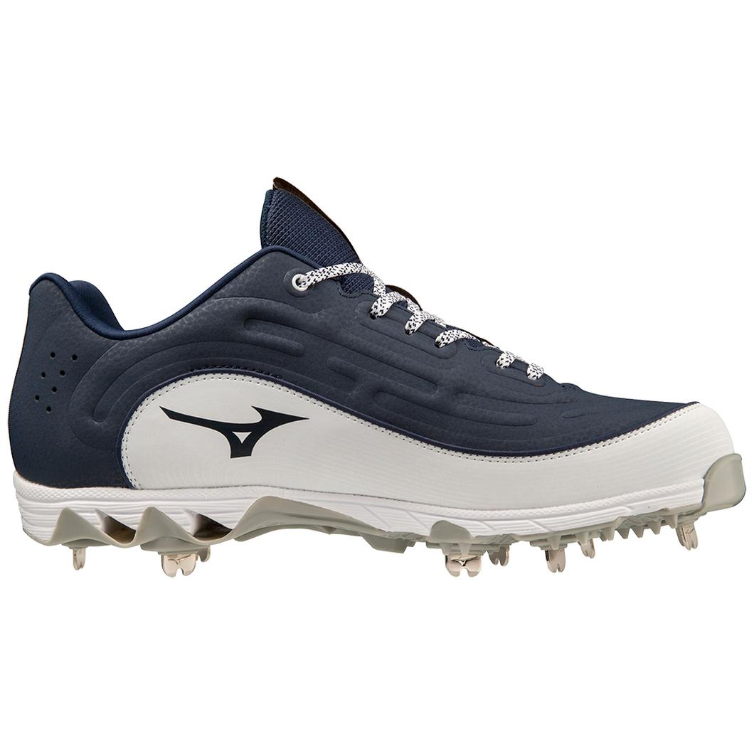 Giày Mizuno 9-Spike® Ambition 3 Low Metal Baseball Cleat Nam Xanh Navy Trắng