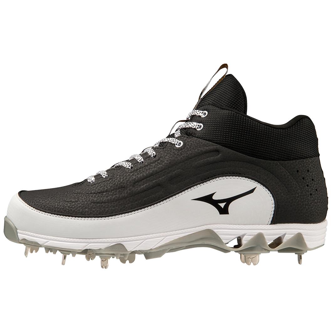 Giày Mizuno 9-Spike® Ambition 3 Mid Metal Baseball Cleat Nam Đen Trắng