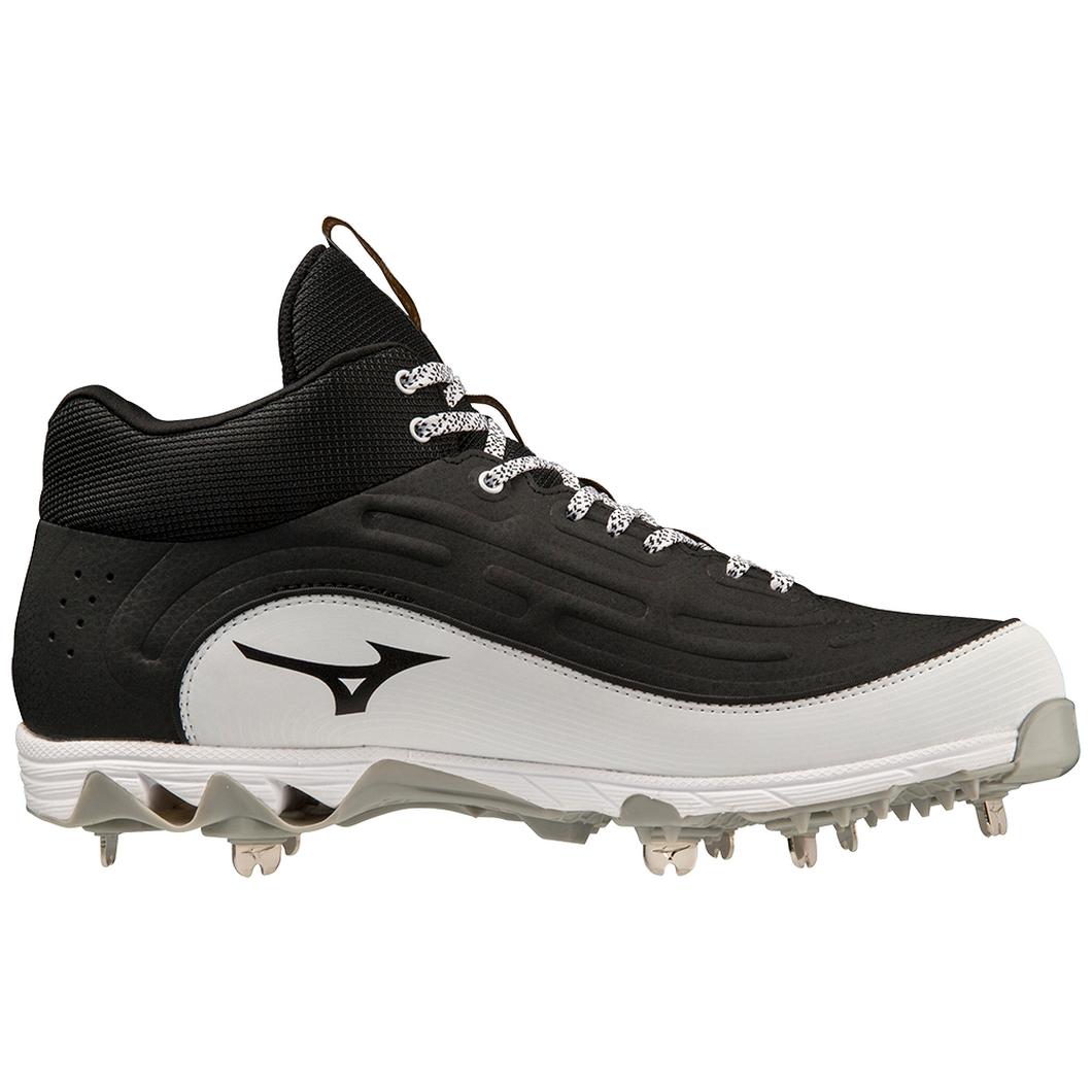 Giày Mizuno 9-Spike® Ambition 3 Mid Metal Baseball Cleat Nam Đen Trắng