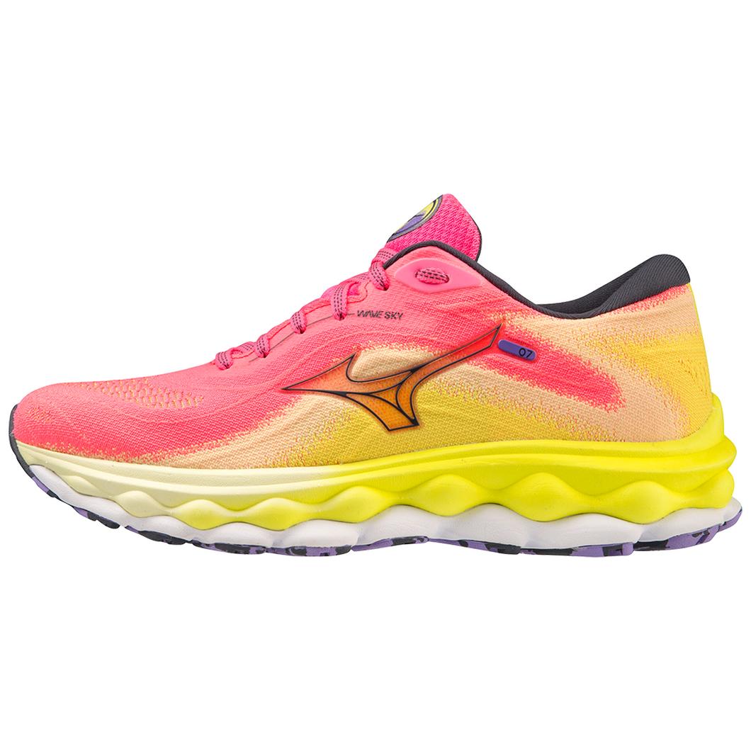 Giày Mizuno Wave Sky 7 Running Nữ Hồng Vàng