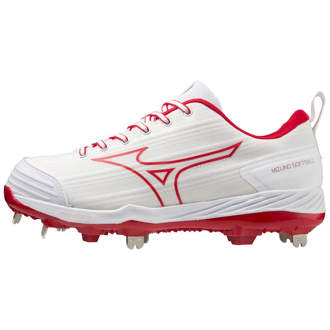 Giày Mizuno Sweep 6 Low Metal Softball Cleat Nữ Trắng Đỏ