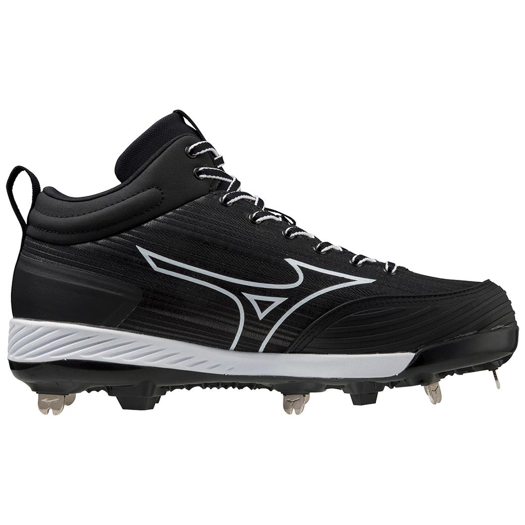 Giày Mizuno Sweep 6 Mid Metal Softball Cleat Nữ Đen Trắng 