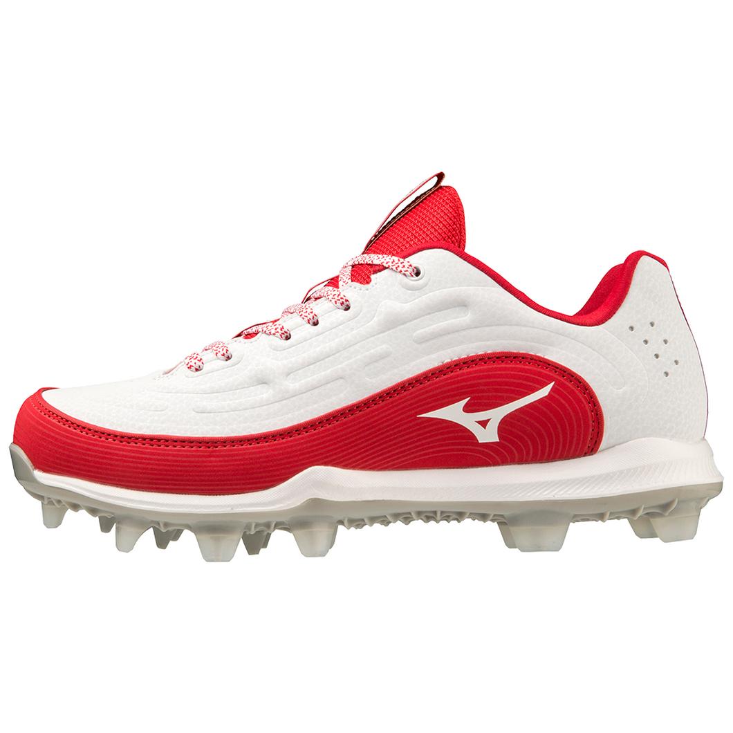 Giày Mizuno 9-Spike Advanced Finch Elite 6 Low TPU Molded Softball Cleat Nữ Trắng Đỏ