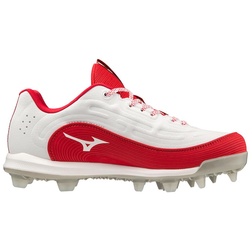 Giày Mizuno 9-Spike Advanced Finch Elite 6 Low TPU Molded Softball Cleat Nữ Trắng Đỏ