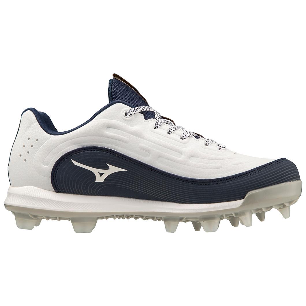 Giày Mizuno 9-Spike Advanced Finch Elite 6 Low TPU Molded Softball Cleat Nữ Trắng Xanh Navy