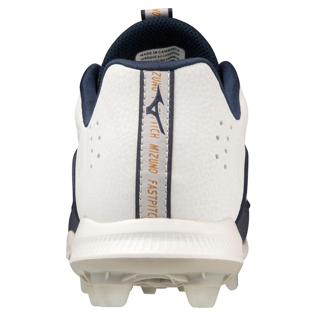 Giày Mizuno 9-Spike Advanced Finch Elite 6 Low TPU Molded Softball Cleat Nữ Trắng Xanh Navy