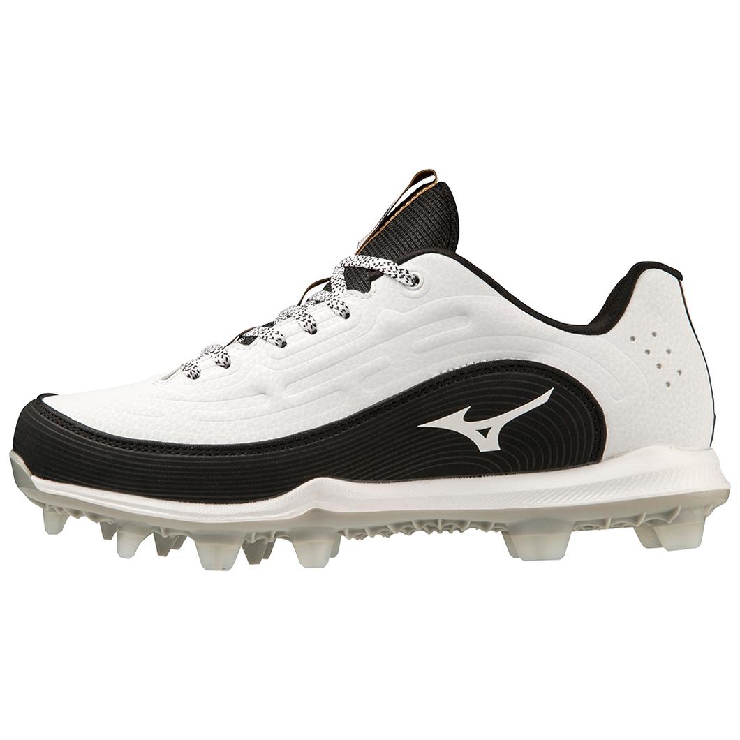 Giày Mizuno 9-Spike Advanced Finch Elite 6 Low TPU Molded Softball Cleat Nữ Trắng Đen