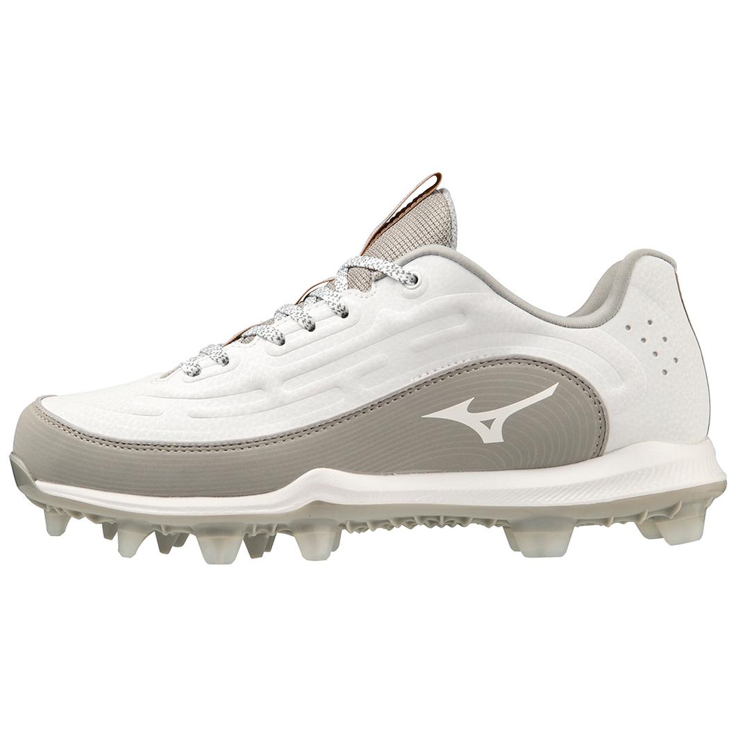 Giày Mizuno 9-Spike Advanced Finch Elite 6 Low TPU Molded Softball Cleat Nữ Trắng Xám