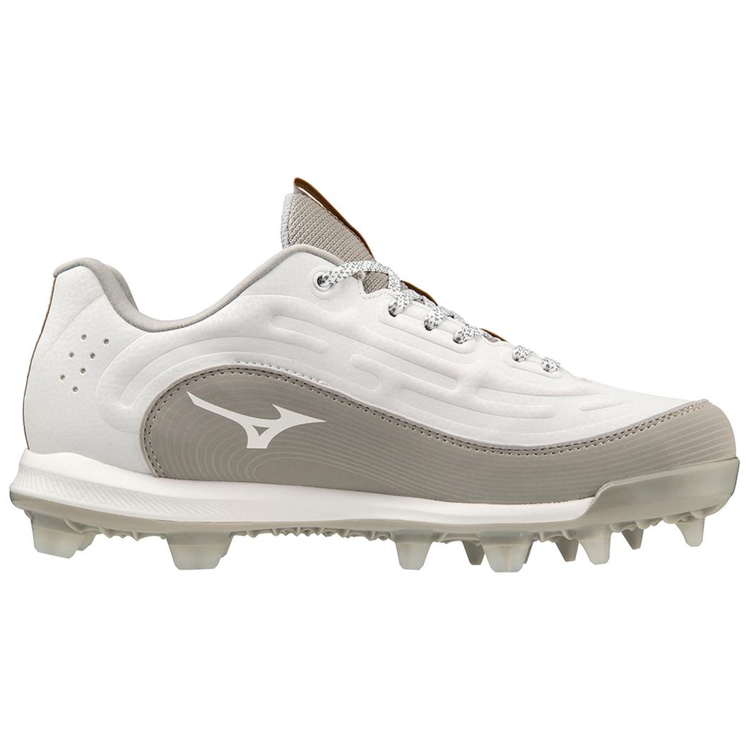 Giày Mizuno 9-Spike Advanced Finch Elite 6 Low TPU Molded Softball Cleat Nữ Trắng Xám