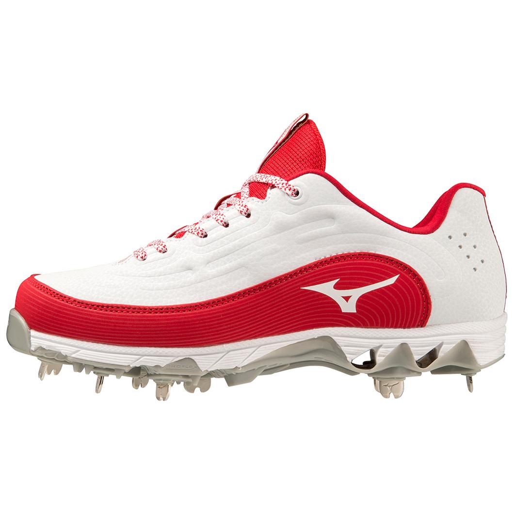 Giày Mizuno 9-Spike Swift 8 Low Metal Softball Cleat Nữ Đỏ Trắng