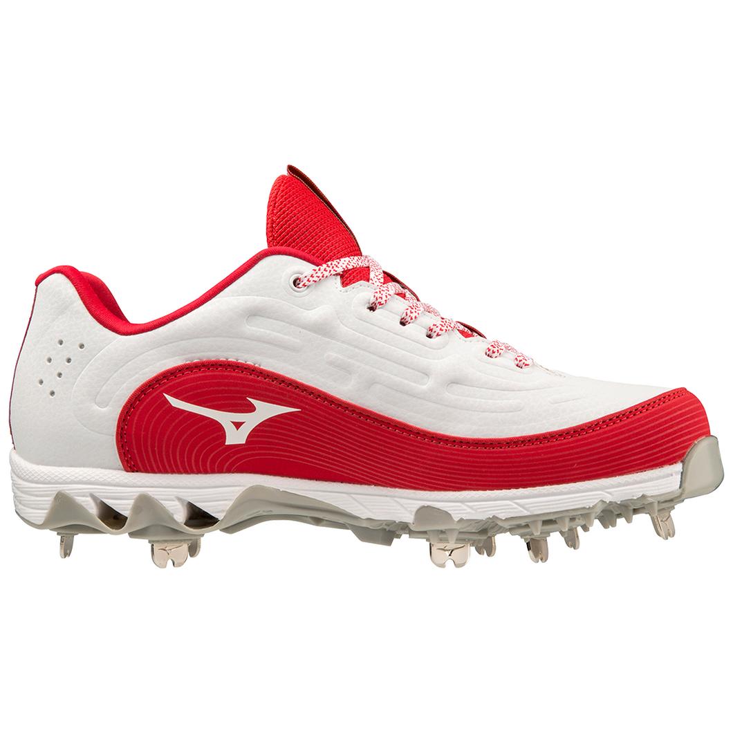 Giày Mizuno 9-Spike Swift 8 Low Metal Softball Cleat Nữ Đỏ Trắng