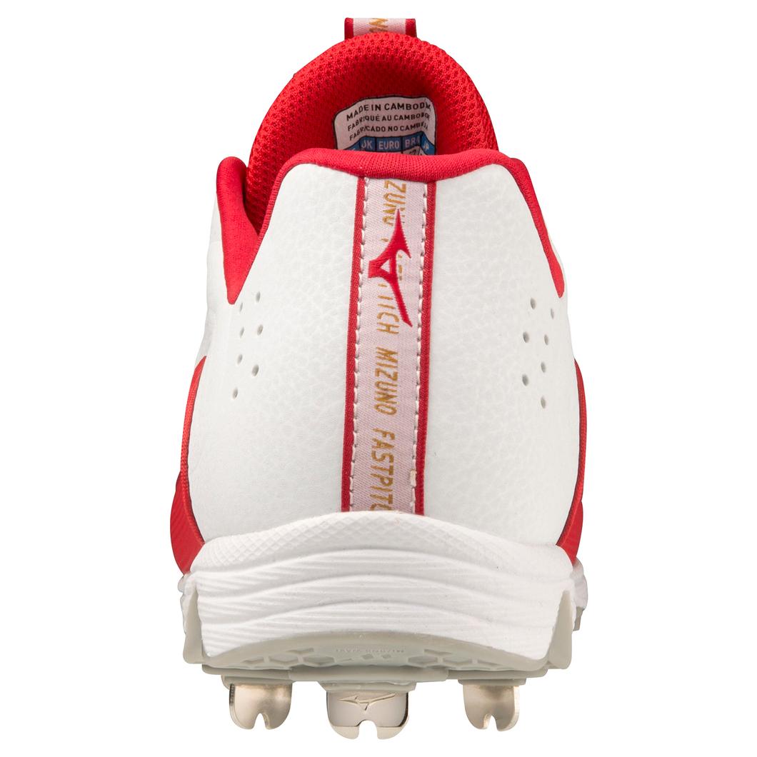 Giày Mizuno 9-Spike Swift 8 Low Metal Softball Cleat Nữ Đỏ Trắng