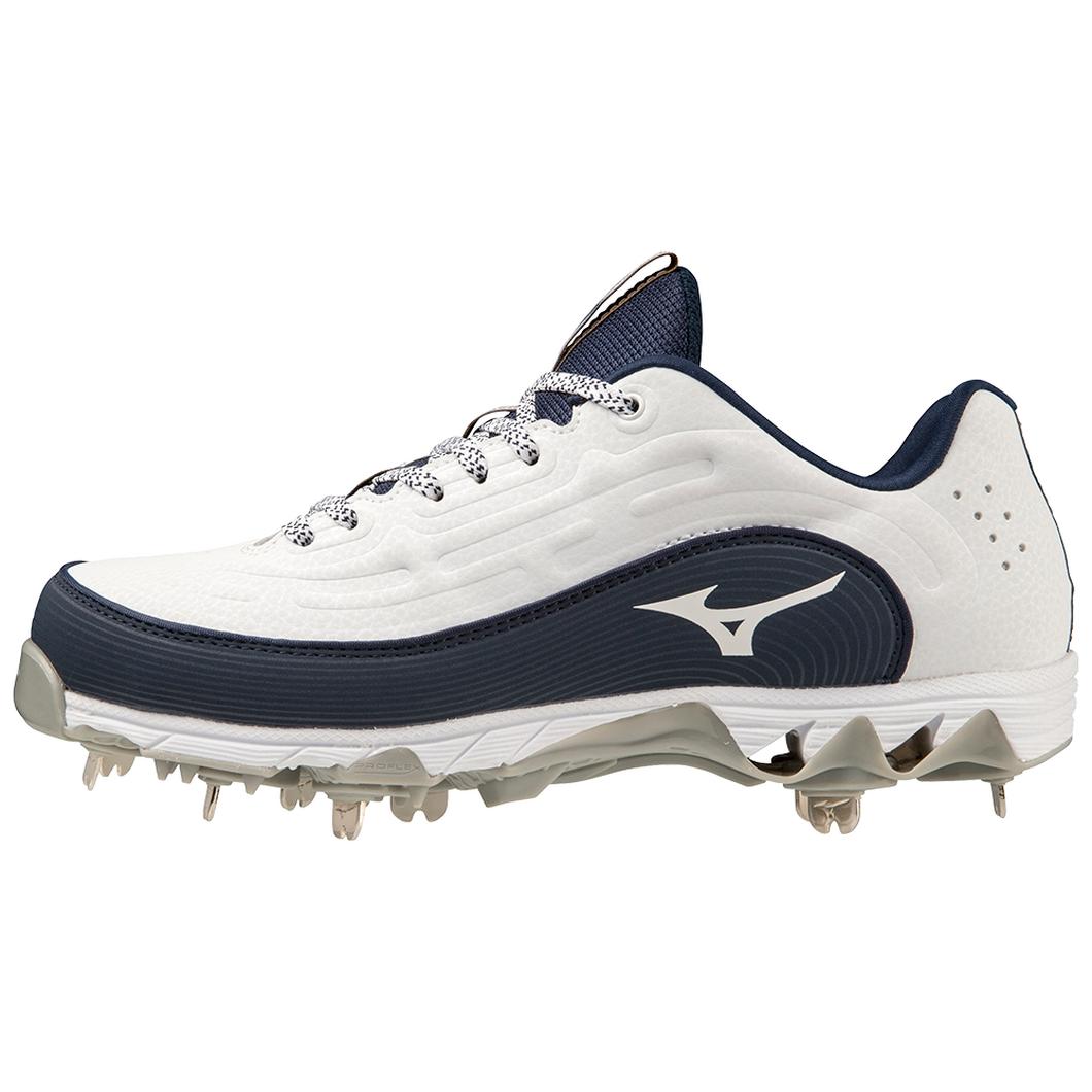 Giày Mizuno 9-Spike Swift 8 Low Metal Softball Cleat Nữ Trắng Xanh Navy