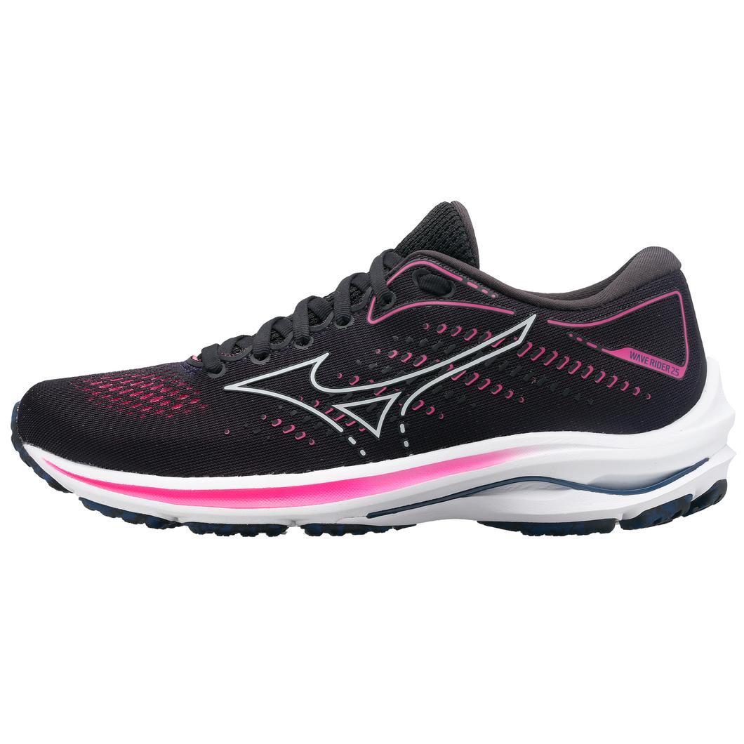 Giày Mizuno Project Zero Wave Rider 25 Running Nữ Đen Hồng