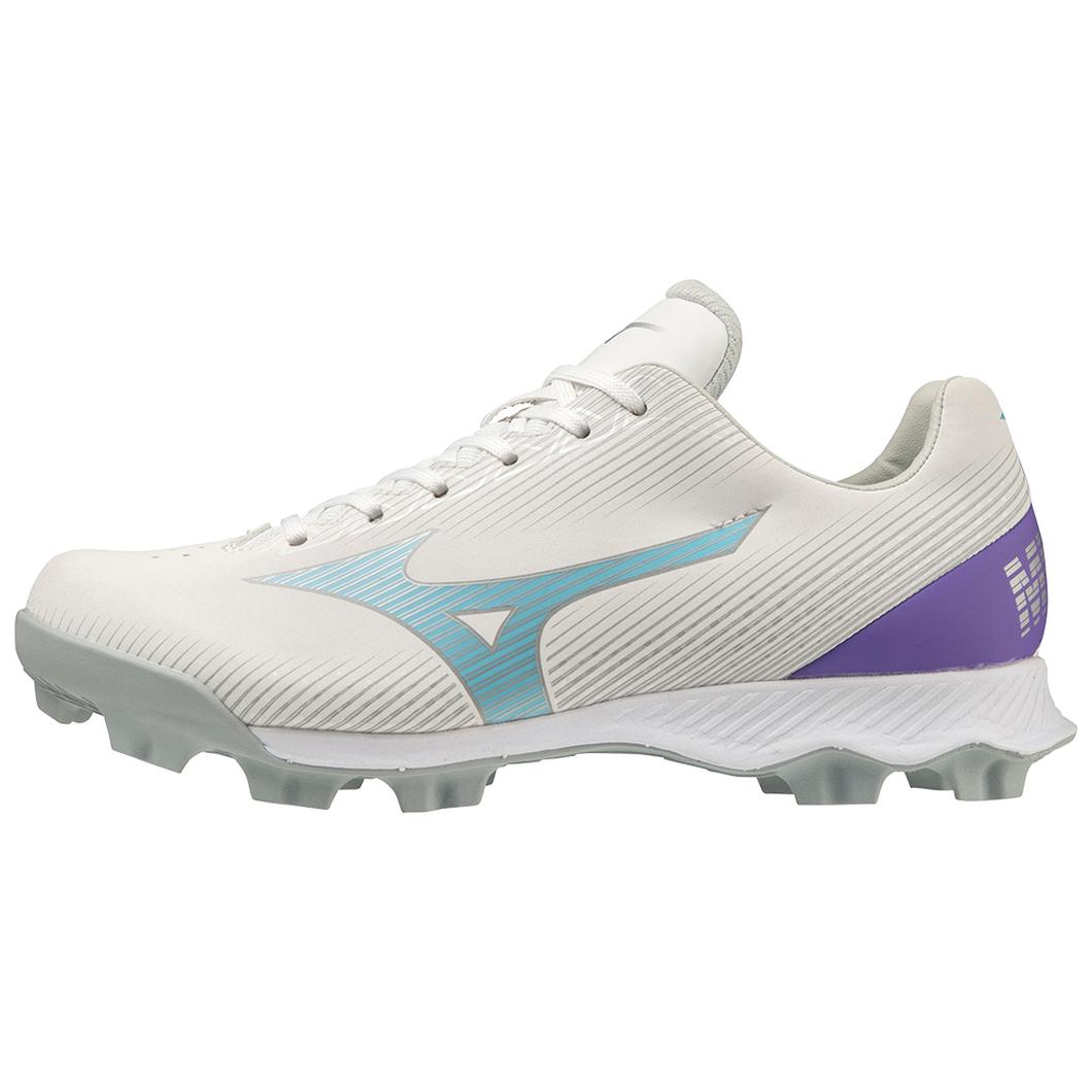 Giày Mizuno Wave Finch Lightrevo Youth Molded Softball Cleat Nữ Trắng Xanh