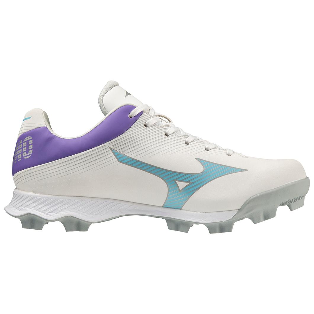 Giày Mizuno Wave Finch Lightrevo Youth Molded Softball Cleat Nữ Trắng Xanh