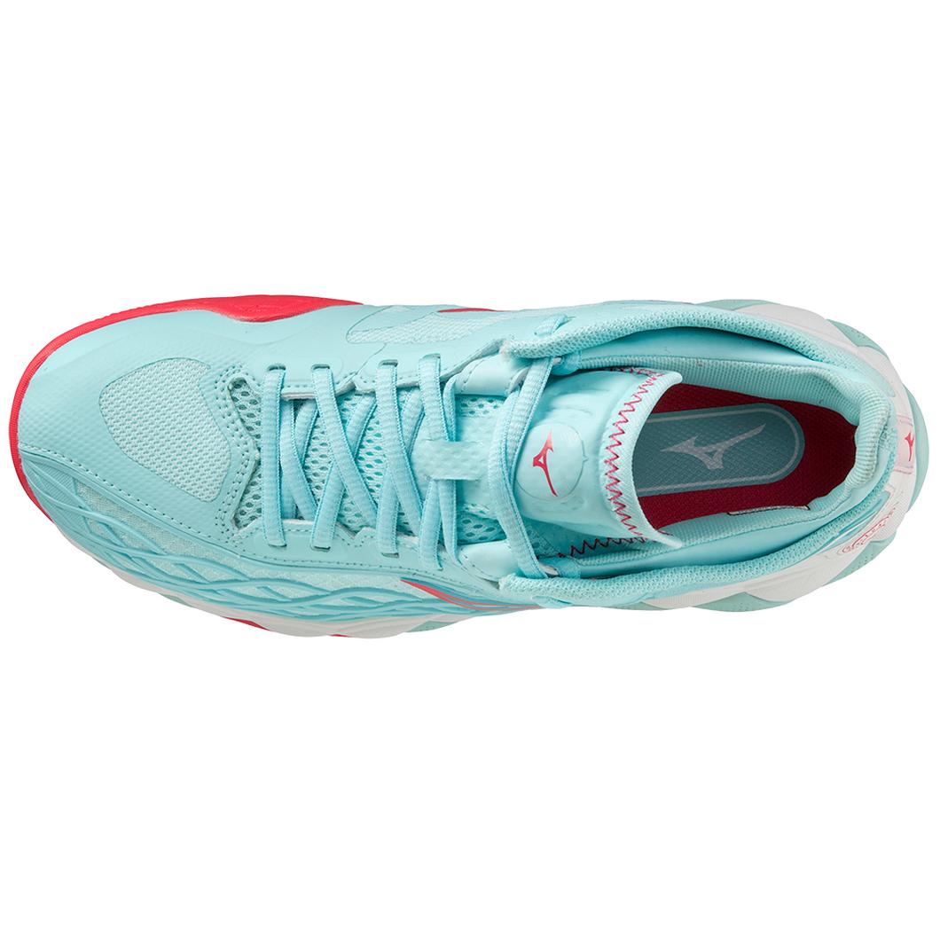 Giày Mizuno Wave Enforce Tour AC Tennis Nữ Xanh Da Trời Đỏ