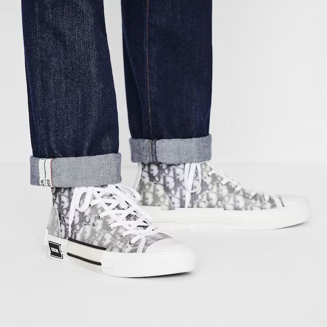 Giày Dior B23 High-Top Sneaker Nam Trắng Đen