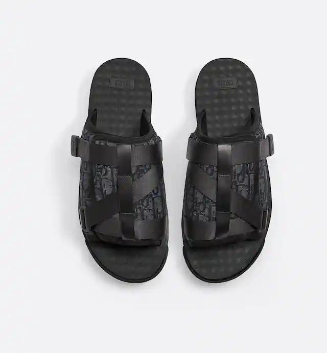 Dép Dior Alpha Sandal Nam Đen