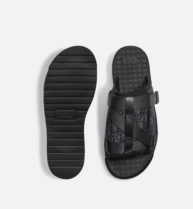 Dép Dior Alpha Sandal Nam Đen