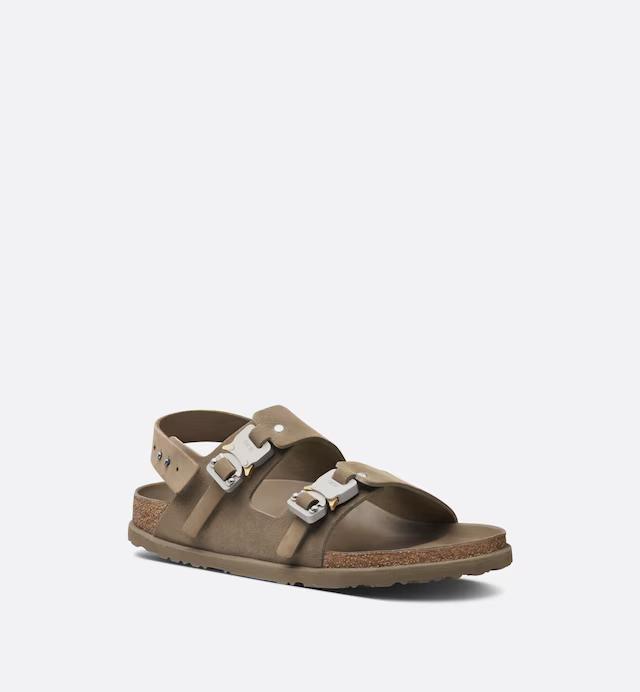 Dép DIOR by BIRKENSTOCK Milano Sandal Nam Nâu