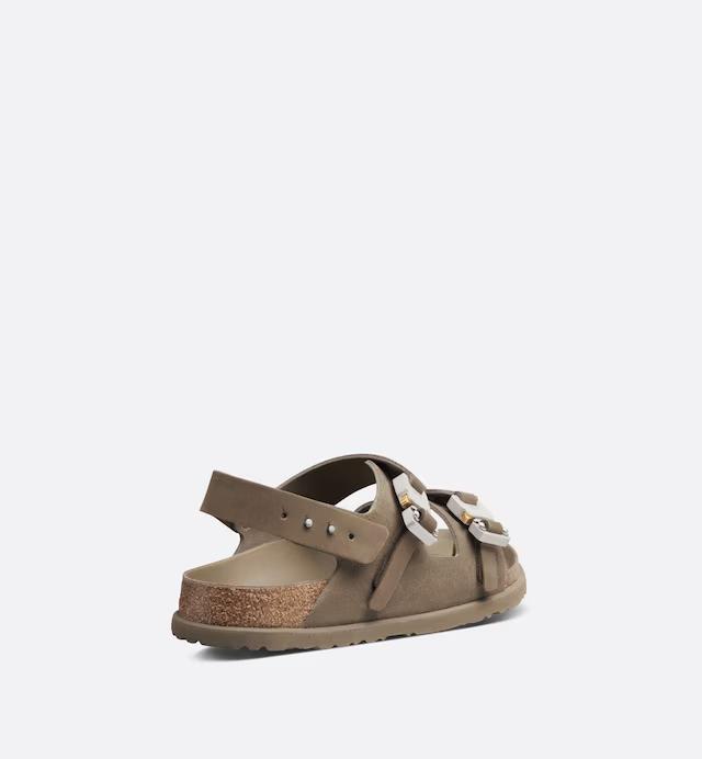 Dép DIOR by BIRKENSTOCK Milano Sandal Nam Nâu