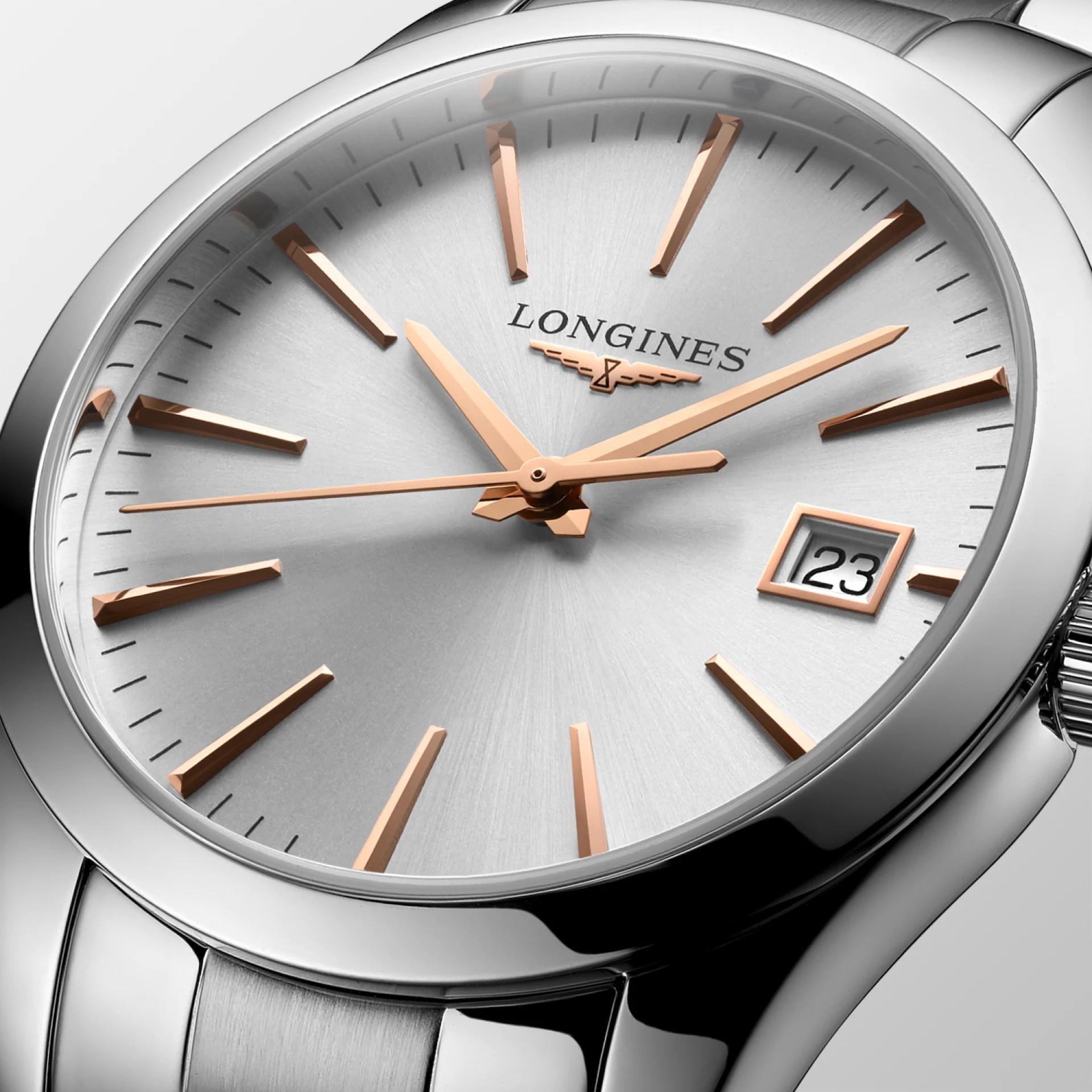 Đồng Hồ Longines Conquest Classic Nữ 34mm Xám Trắng