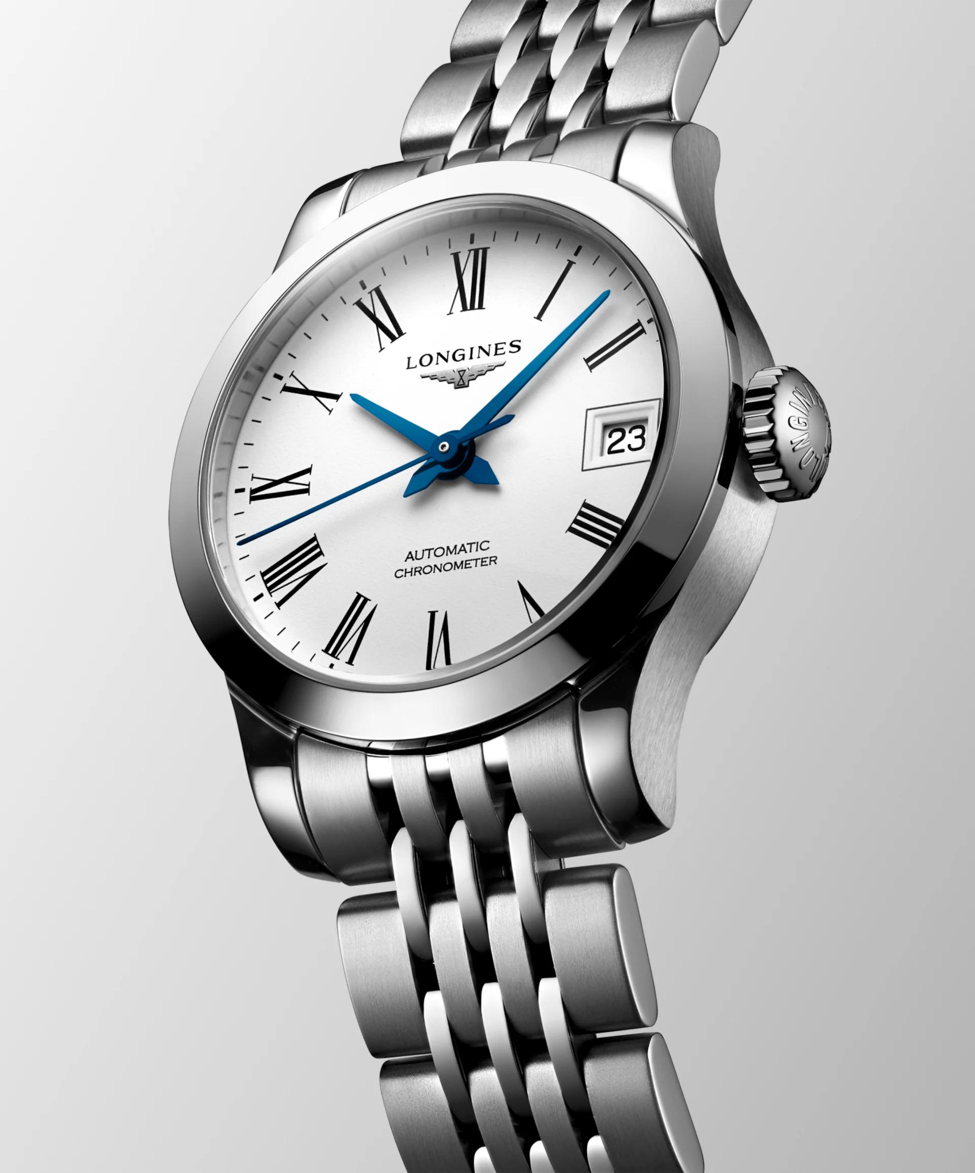 Đồng Hồ Longines Record Nữ 26mm Xám