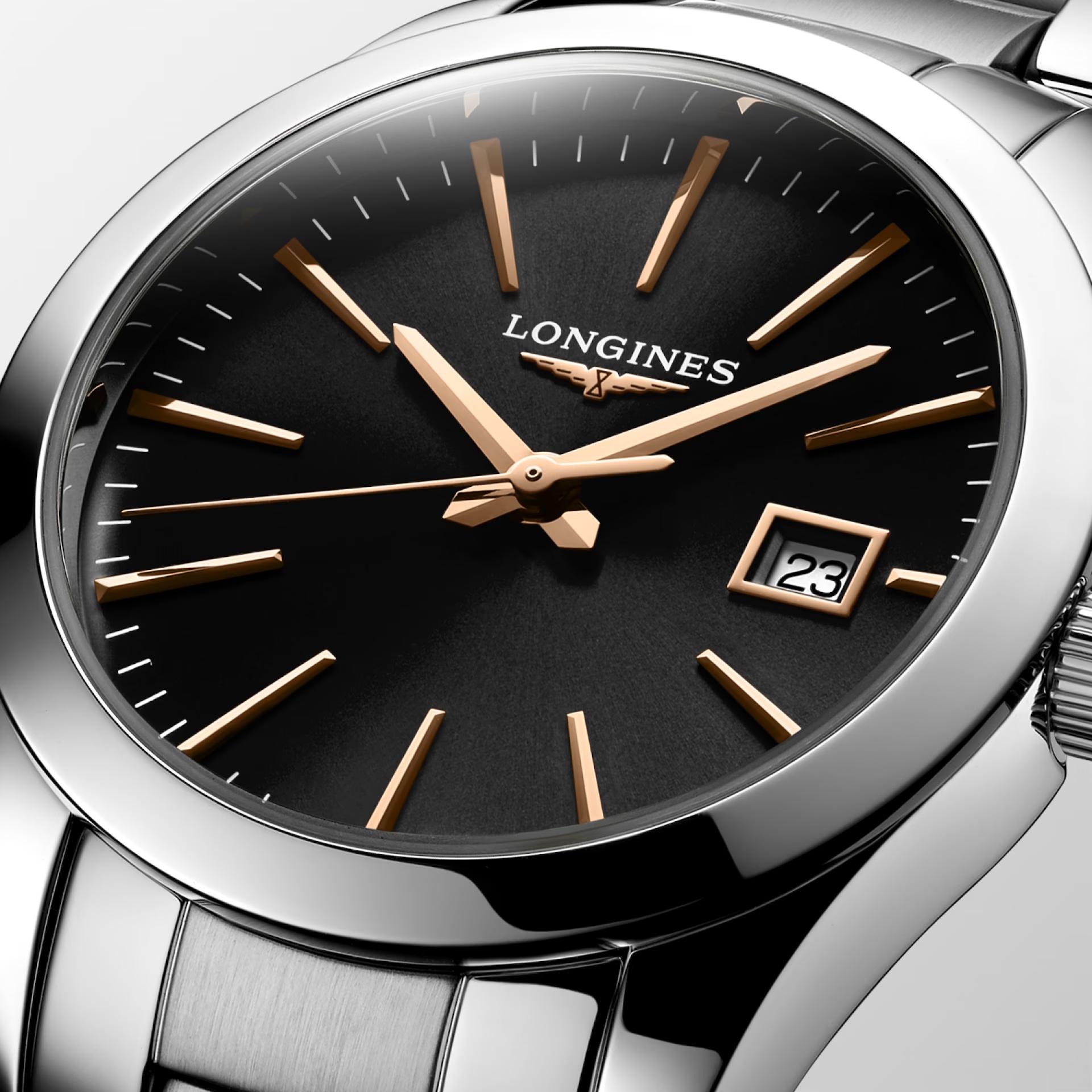 Đồng Hồ Longines Conquest Classic Nữ 29.5mm Xám Đen