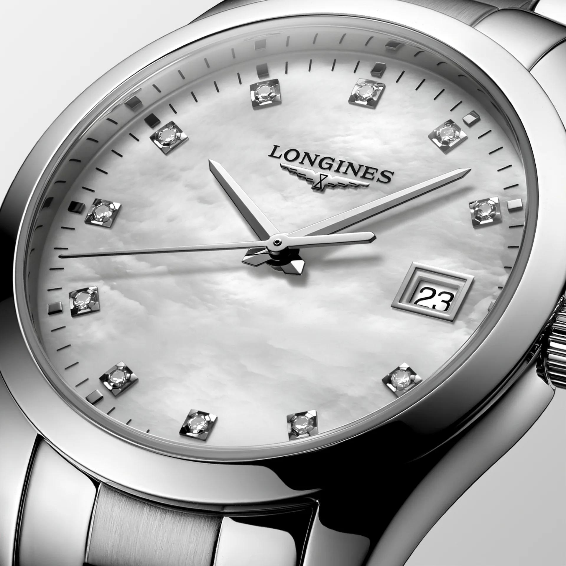 Đồng Hồ Longines Conquest Classic Nữ 34mm Trắng Xám