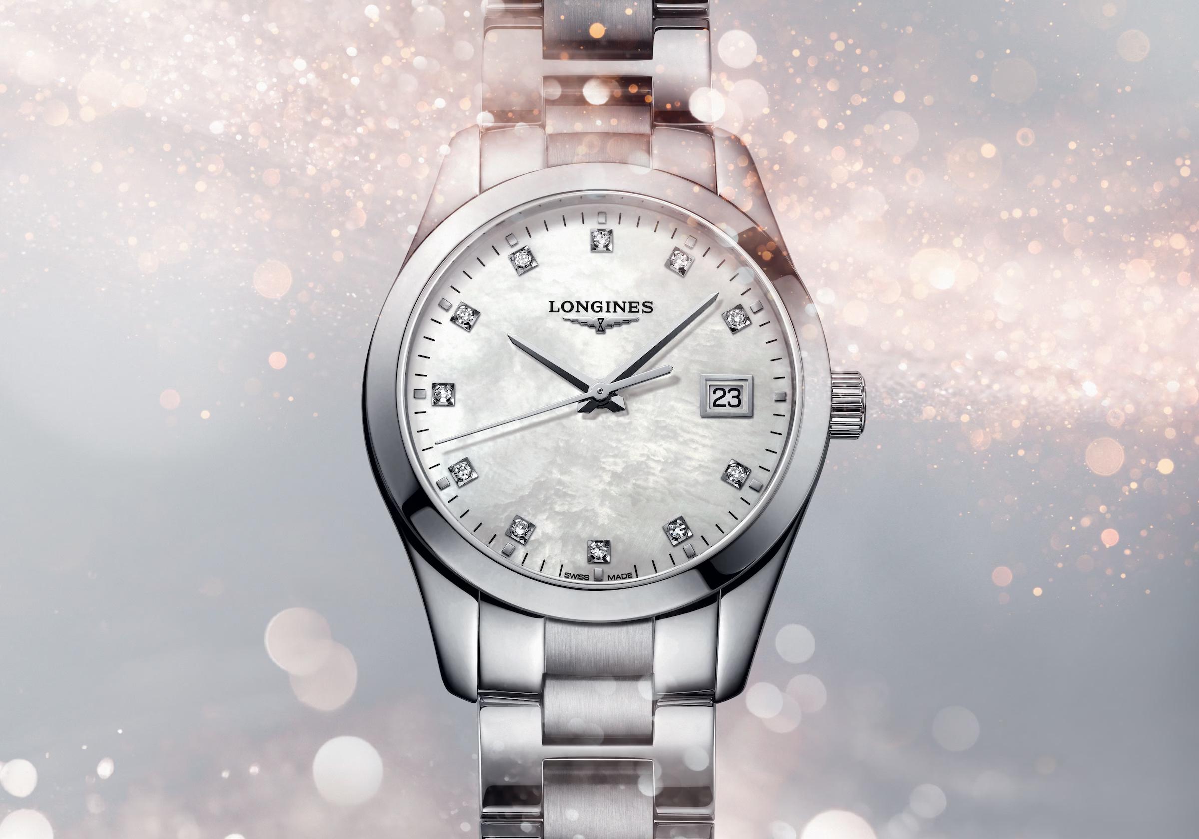 Đồng Hồ Longines Conquest Classic Nữ 34mm Trắng Xám